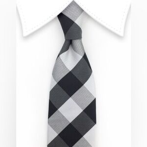 New - 1901 Black and White Checkered Tie